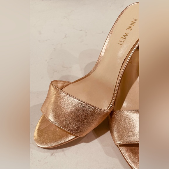 Nine West Peep Toe Mule In Rose Gold - Picture 14 of 14